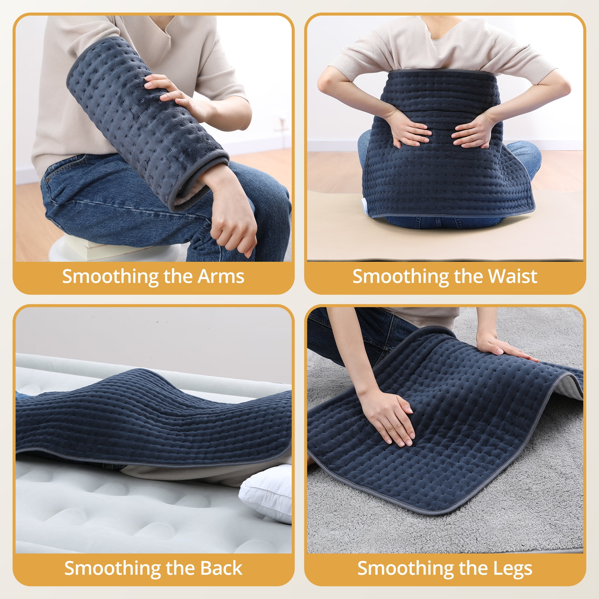 Heating Pad for Back Pain Relief, 17" X 33" XXX-Large Heating Pads for Cramps, Electric Heating Pad XL with 6 Fast Heating Settings, Moist Dry Heat Options, Auto-Off, Machine Washable
