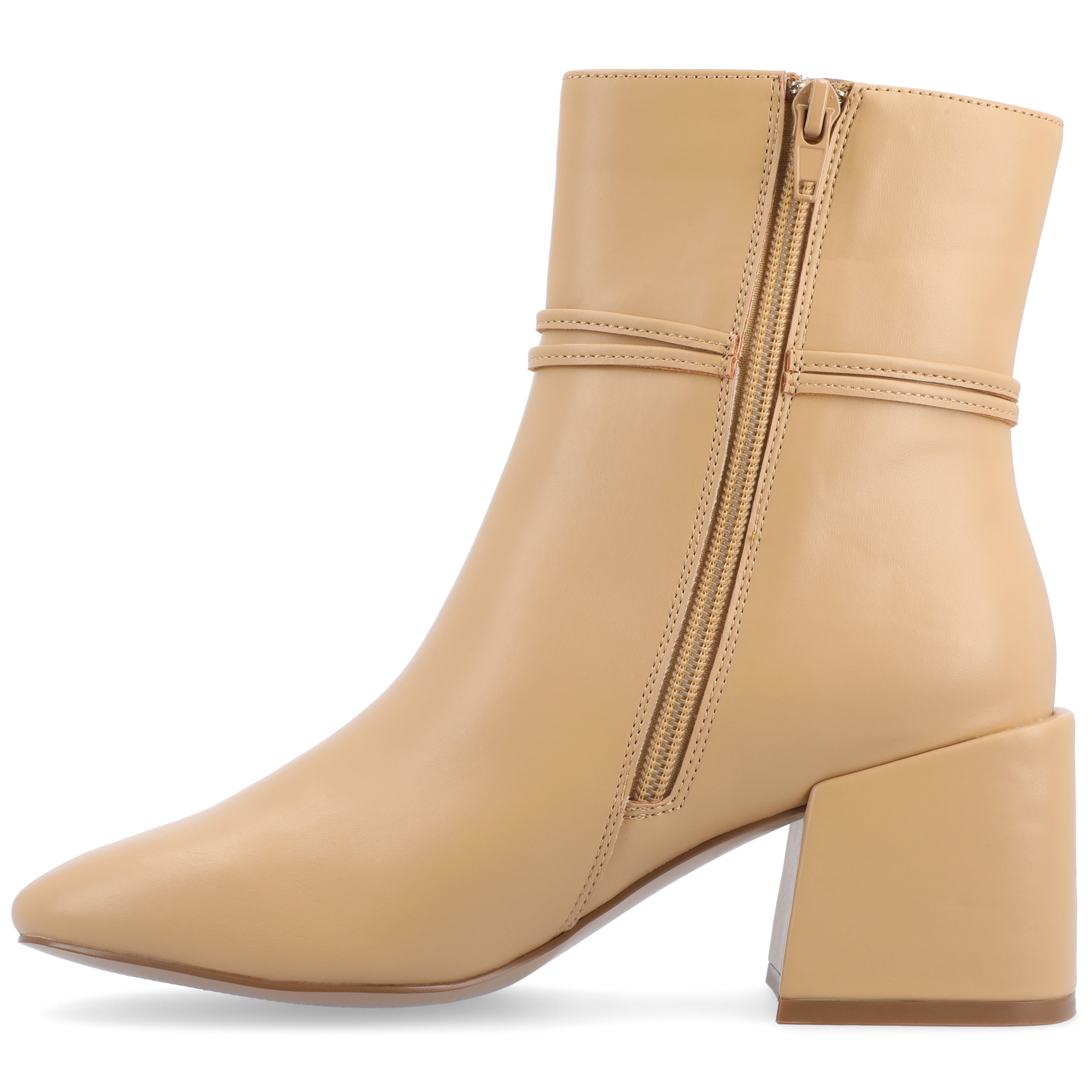 Journee Womens Beverley Covered Block Heel Square Toe Booties, Widths Available