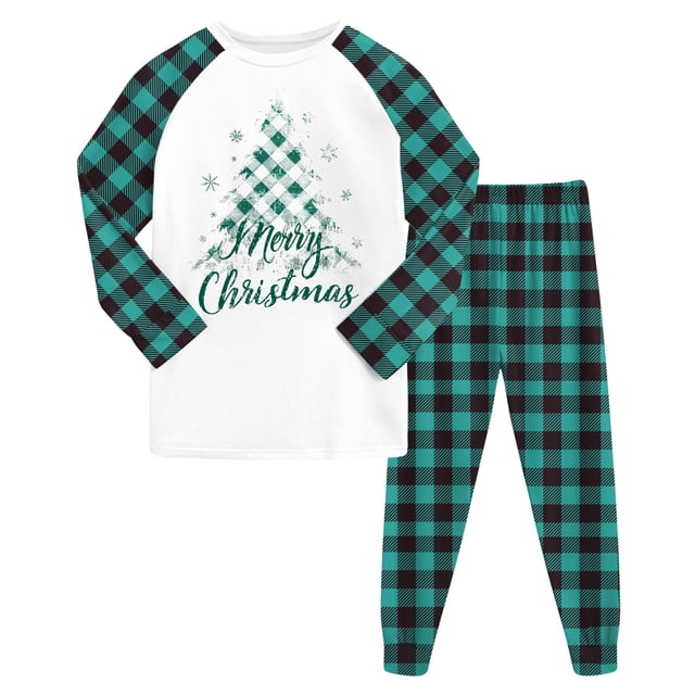 Ketyyh-chn99 Tenue de Fête pour Enfants Garçons et Filles Ensemble Pantalon Long Manches Longues Régulières Col Rond Imprimé 3D Taille pour 4-5 Ans, Vert Menthe