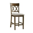 thumbnail image 6 of Pemberly Row Counter Height Wood Crossback Dining Chair Set in Oak (Set of 2), 6 of 7