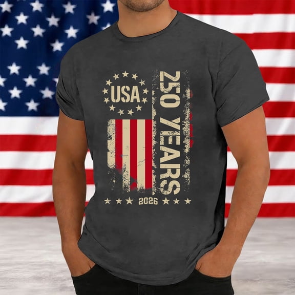 Glisme T Shirt For Mens O Neck Graphic T Shirt Patriotic Independence Day Commemorative Print Short Sleeve Tee Soft 4Th Of July Clothes Light Blue 2Xl