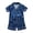 Dark Blue, variant on WUANDIXFA Cute Pjs for Teen Girls Girls' Pajama Set 2 Piece Silky Soft Satin Button Down Sleep Shirt and Pajama Shorts,White,3-4 Years