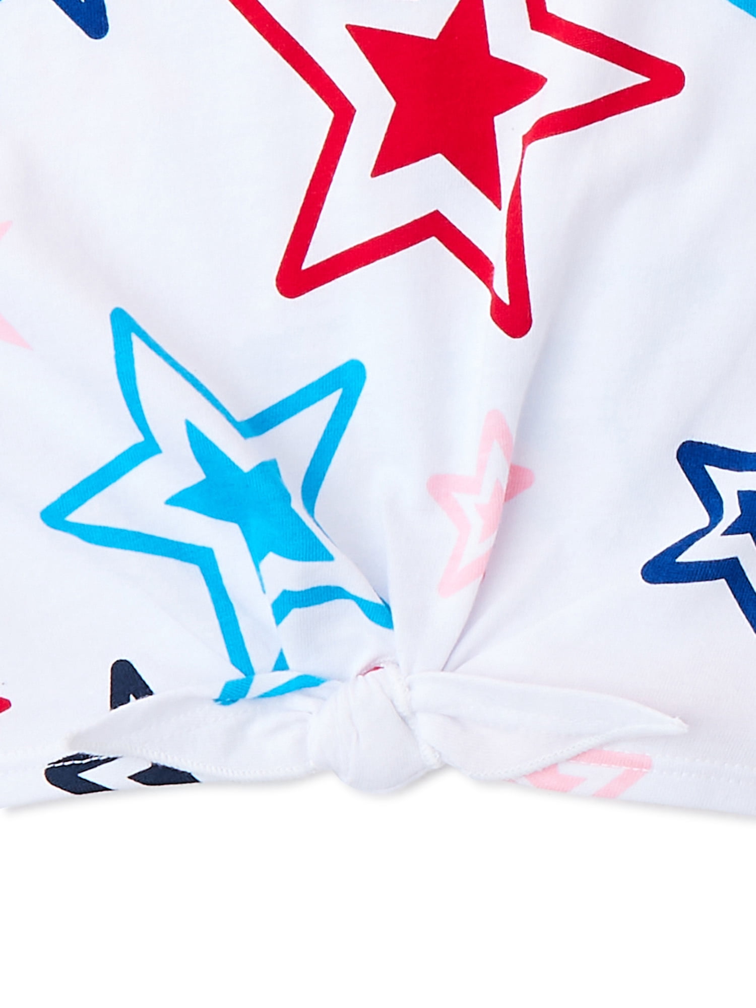 Girls’ Americana Star Print Tank Top and Shorts, 2-Piece Outfit Set, Sizes 4-18
