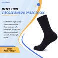 thumbnail image 7 of Men's Bamboo Viscose Dress Socks - Soft, Breathable, Moisture-Wicking - 48 Pairs Bulk Pack, 7 of 7