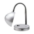 Mainstays 3.5 Watt LED Desk Lamp with USB Port, Metal Gooseneck, Silver