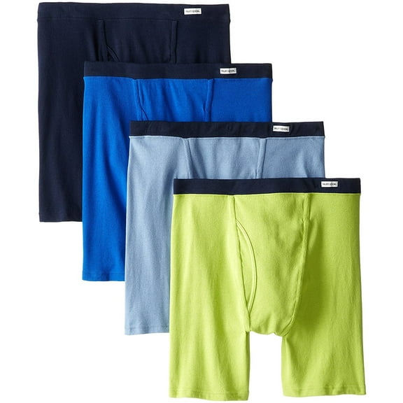 Big Men's Dual Defense Assorted Blues Boxer Briefs, 4 Pack