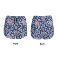 thumbnail image 3 of KLL Rose Flowers Pattern Shorts Women,Athletic Shorts High Waisted Running Shorts Pocket Sporty Short Gym Elastic Workout Shorts-Large, 3 of 7