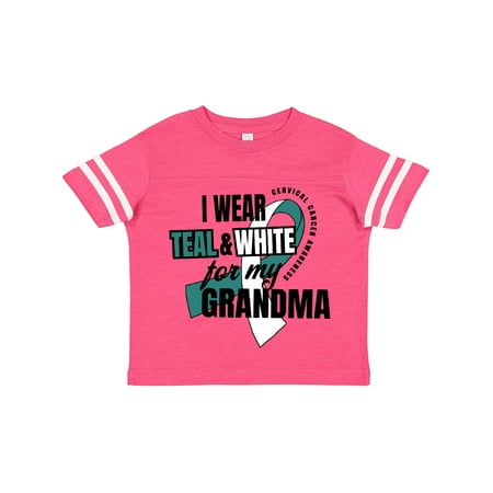 

Inktastic I Wear Teal and White for My Grandma Cervical Cancer Awareness Gift Toddler Boy or Toddler Girl T-Shirt
