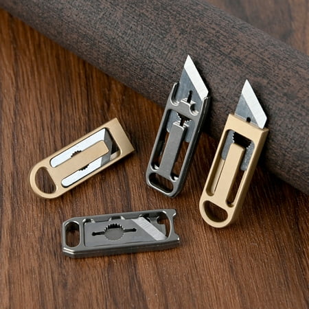 

Yanerim Mini Knife Small Sharp Cutter Titanium Alloy Box Cutter Utility Knife for Every Day Carry