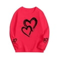 thumbnail image 2 of Red Girls Long Sleeve Shirt | Heart Print Stretchy Casual Top | Soft Everyday Tee for Kids Kids Big Girls,Size 7-8 T, 2 of 6