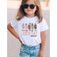 thumbnail image 1 of Labour quot; Spring Edition Girls' Cute Cartoon Fun Letter T-Shirt - Casual Crew Neck Short Sleeve Knit Top with "EVERY IS A LABOR quot; Print, Perfect Gift for Holidays and Special Occasions, 1 of 6