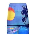 thumbnail image 3 of Hvot&aat Mens 2 in 1 Quick Dry Bathing Suits Drawstring Elastic Waist Beach Shorts with Lining Fashion Beach Print Pants, 3 of 5