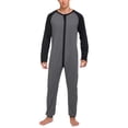 thumbnail image 1 of Pijama de hombre de una pieza, ultra suave, térmico, con parches y solapa en el trasero., 1 of 7