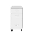thumbnail image 4 of Pemberly Row 18" 3-Drawer Modern Metal Mobile Organizer File Cabinet in White, 4 of 14