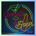 thumbnail image 2 of Shinelab Cocktails And Beer Neon Sign, Cocktails Bar Wall Art, Beer Bar Pub Party Wall Decor 0534, 2 of 4