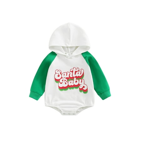 

Ma&Baby Baby Boy Girl Christmas Romper Letters Pattern Long Sleeve Bodysuit Sweatshirt