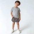 thumbnail image 5 of ITSAME Boys Girls Shorts, Elastic Waist Loose Fit Cotton Summer Casual Fashion Hot Pants Gray Size 4T, 5 of 9