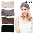 thumbnail image 1 of 4 Pcs Bandeau pour Femmes Mode Tricoté Croisé Élastique Bandeau, 1 of 10