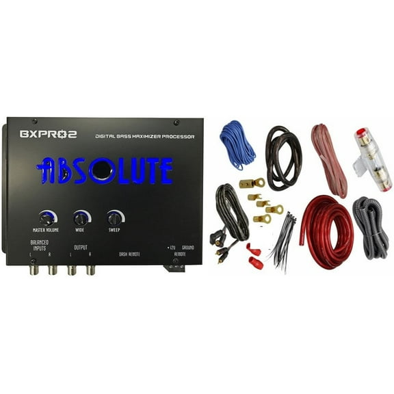 Absolute BXPRO2 Epicenter Digital Bass Maximizer Processor with Dash Mount Remote Control & 4Gauge Amp Kit