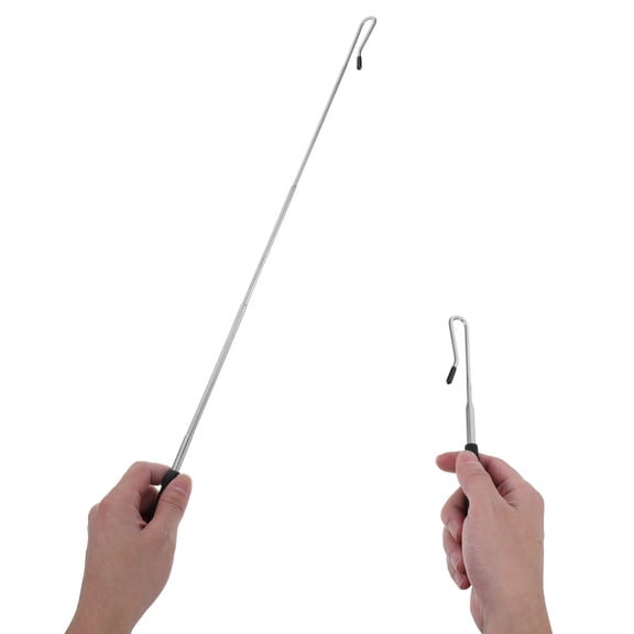 2pcs Extendable Hand Puppet Joystick Rods with Protective Sleeve, Black Plastic Ventriloquist Control Handles for Puppet Manipulation