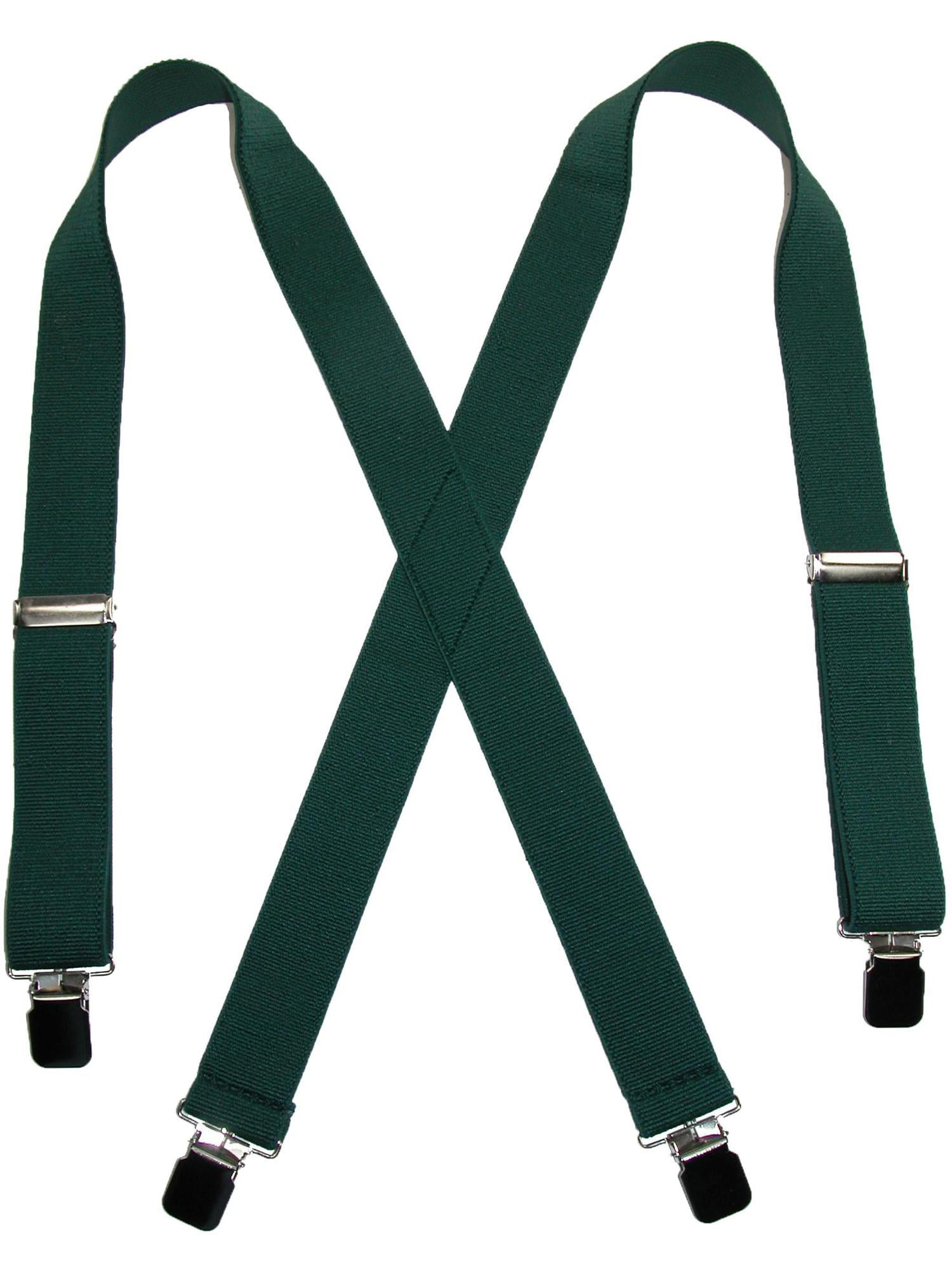 CTM Terry Casual Elastic ClipEnd 1 1/2 Inch Suspenders (Men)