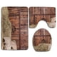 thumbnail image 1 of ABPHQTO Granero Rueda de carro de madera Caballo viejo rural Granero estable Interior Tablones de madera y heno 3 piezas Alfombra de baño Alfombra de contorno y tapa de inodoro, 1 of 2