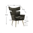 thumbnail image 7 of Fish Tail Accent Chair, Leisure Single Chair with High Back and Armrest, Upholstered Sofa Chair with Gold Metal Legs, Modern Reading Chair Vanity Chair for Living Room, Bedroom, Apartment, Emerald, 7 of 7
