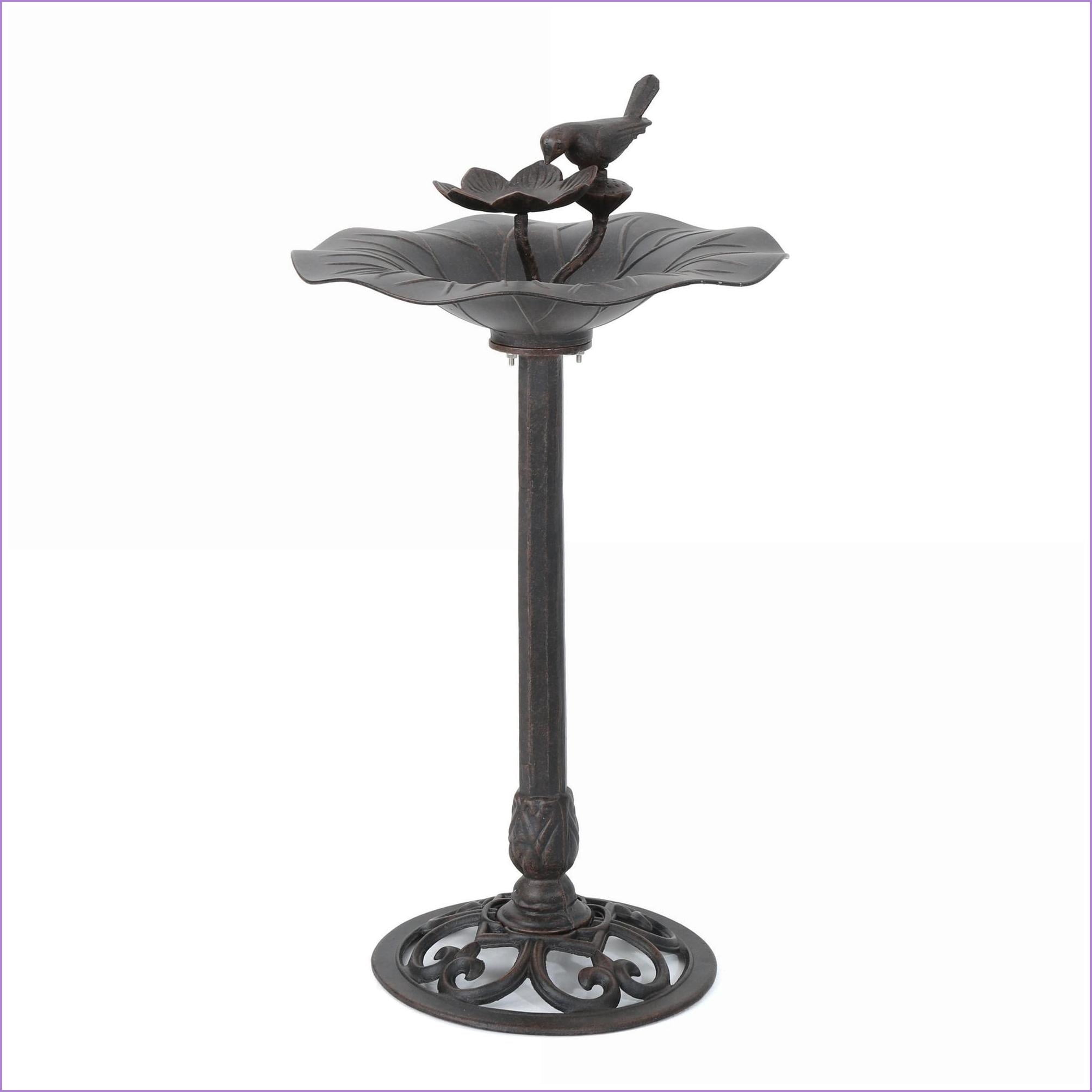 Gardening Accessory | Traditional Outdoor Aluminum Iron Bird Bath, Stable Base, For Patio Backyard Garden | Bronze