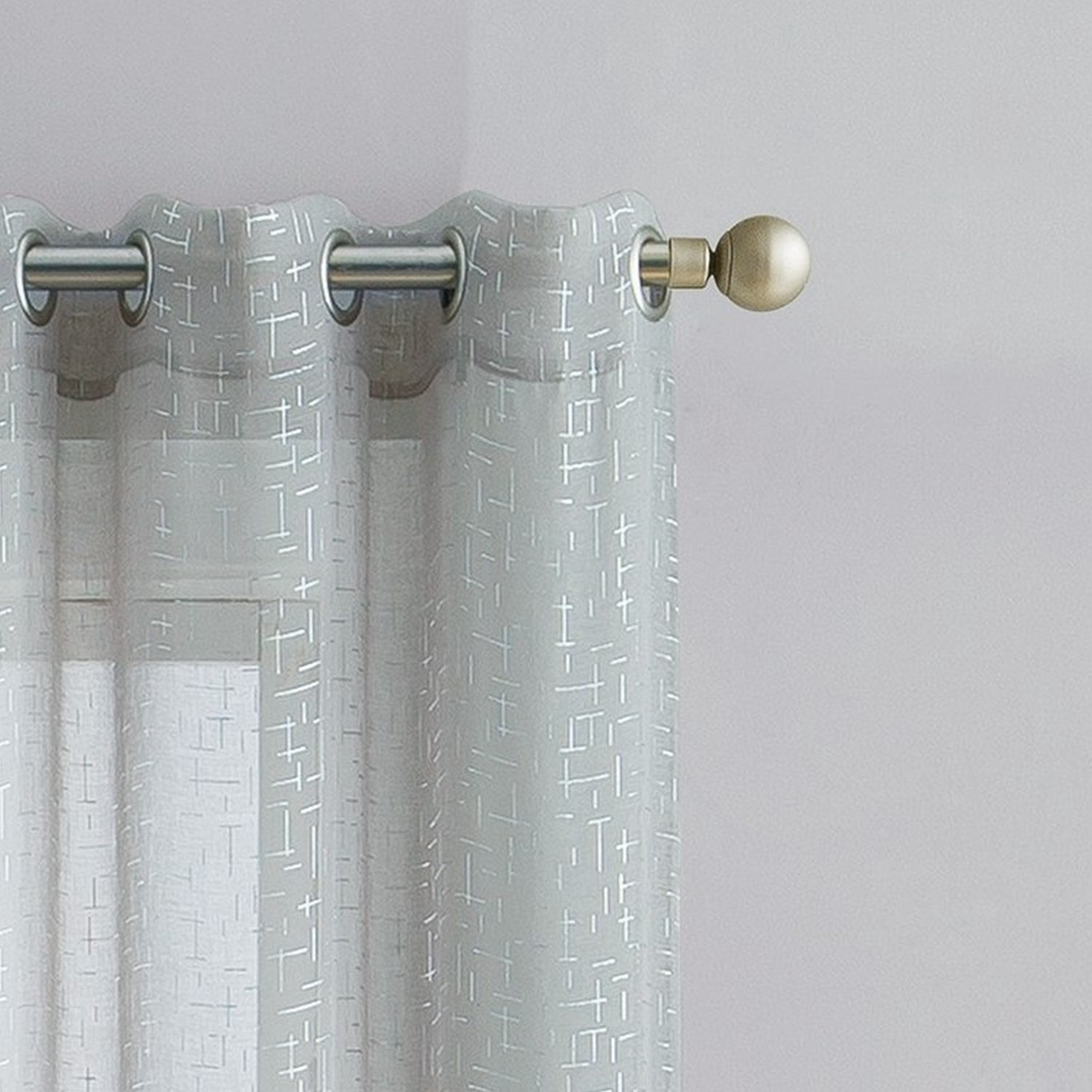 VCNY Home Harlow 2-Piece Grey Metallic Sheer Curtain Panel Set, 38" x 84"