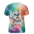 thumbnail image 2 of Funny Watercolor Adorable Schnauzer Peeking Through Torn Paper Effect All Over Print 3D Shirt Unisex Merch Miniature Schnauzer Dog Lover - 00026, 2 of 6