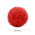 thumbnail image 3 of LBJTAKDP Flower Grass Ball, Artificial Grass Ball Flower Garland, Round Faux Grass Balls Hanging Garden Topiary Balls Ceiling Decoration Christmas, Red, 3 of 5