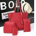 thumbnail image 2 of Odeerbi Tote Bag Set Ladies Satchel Fashion Handbag Zipper Single Shoulder Crossbody Bag Four-piece Red, 2 of 3