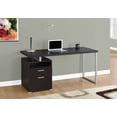 thumbnail image 2 of Kingfisher Lane 60" Computer Desk in Cappuccino and Silver, 2 of 5