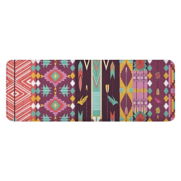 Ethnic Figure and Pattern Kitchen Rug Mat,Kitchen Runner Rugs Non Skid Washable,Decorative Kitchen Floor Mats for Kitchen,Sink,Laundry,17"x47.2"