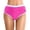Hot Pink, variant on Krdevn Women's High Waist Ruched Bikini Bottoms High Cut Triangle Swimsuit Bottoms with Contrast ,5XL