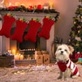 thumbnail image 4 of Dog Christmas Stocking, 16 Inch Large Double Side Knitted Christmas Stocking for Dogs, Bone Shaped Hanging Dog Stocking for Dogs Pets (Red), 4 of 14