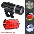 thumbnail image 2 of Luces de bicicleta, luces delanteras y traseras, luces delanteras y traseras, luces delanteras de 5 LED, luces traseras de mariposa negras, luces de juego, 2 of 7
