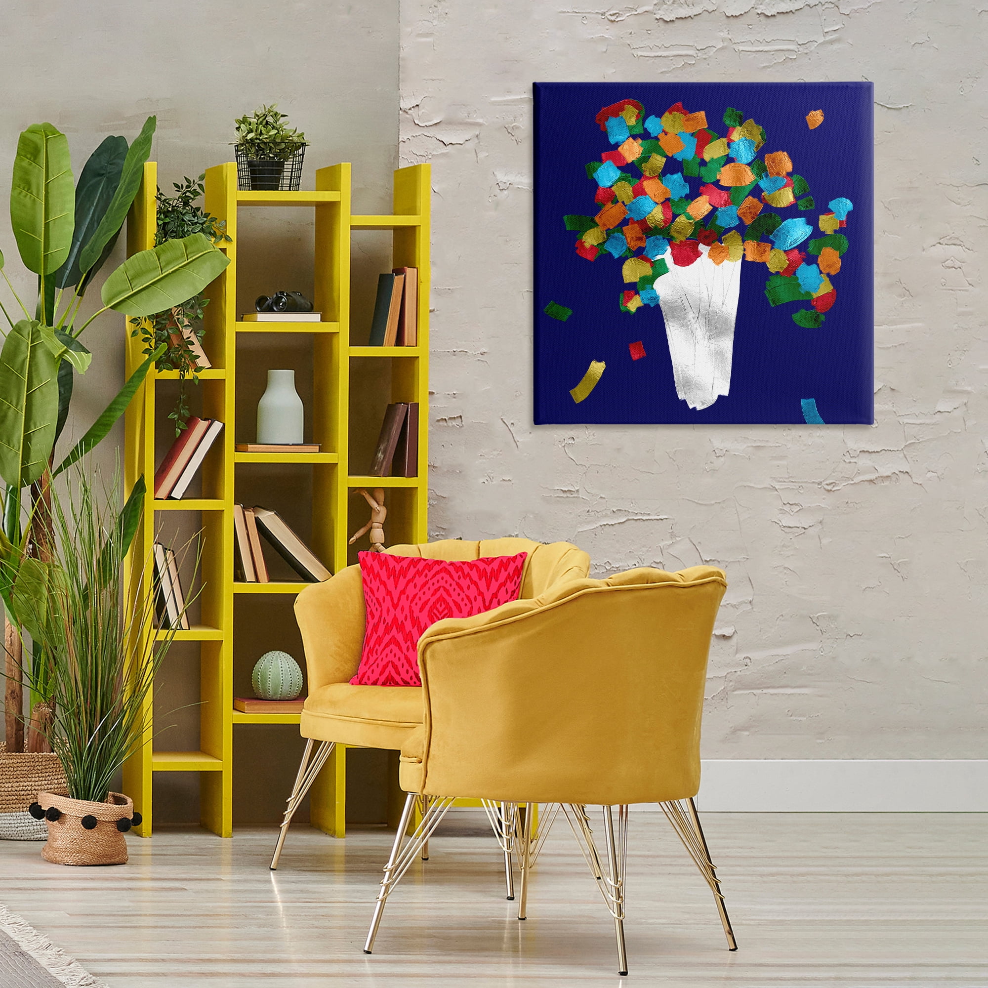 Stupell Industries Abstract Flower Vase Botanical & Floral Painting Gallery Wrapped Canvas Art Print Wall Art, 30 x 30
