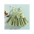 thumbnail image 2 of Seyurigaoka Kids Girls Party Gown Dress Toddler Solid Color Big Bowknot Dress, 2 of 9