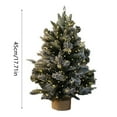 thumbnail image 2 of 18 Inch Artificial Mini Christmas Tree with Warm White Lights Battery Operated, Thick Snow Flocked Tabletop Christmas Tree with Snowy Branches Base for Home Indoor Xmas Decor, 2 of 6