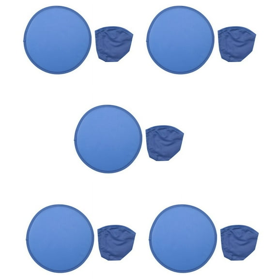5X Foldable Round Fan-Blue