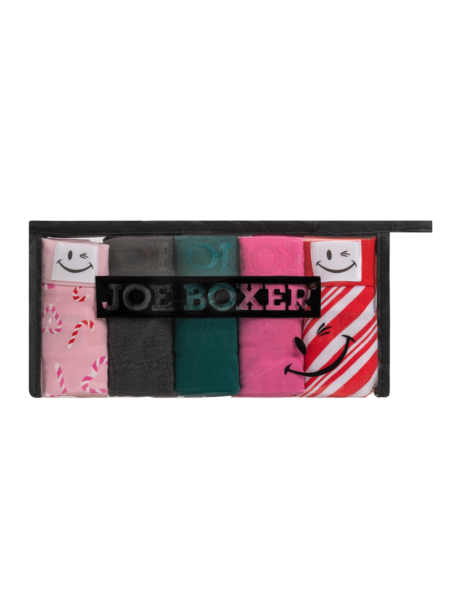Joe Boxer Women's Cotton Holiday Giftable Bikini Panty Set, 5-pack, Sizes XS to 3X