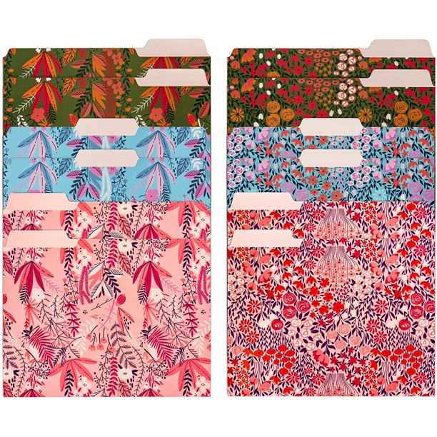Jot & Mark Floral Pattern File Folders Letter Size Colorful Folders