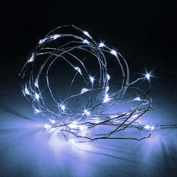 12FT Wire Mini LED Fairy String Lights Timer NEW 4-Pack BLUE Battery 