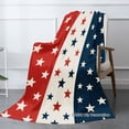 thumbnail image 2 of Joocar Patriotic Stars And Stripes Fleece Throw Blanket For Winter Gift Home Sofa Bed Decoration 50x60 inch, 2 of 5