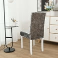 thumbnail image 5 of Skksst Spandex Velvet Dining Chair Slipcover Home Banquet Party Waterproof Seat Protector Cover, Gray, 5 of 6