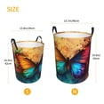 thumbnail image 3 of Daiia Vibrant Rainbow Butterfly A Round Laundry Basket with Handles Thickened Waterproof Circular hamper,Dirty Clothes Storage Basket for Bedroom,Bathroom,College Dorm-Small, 3 of 6