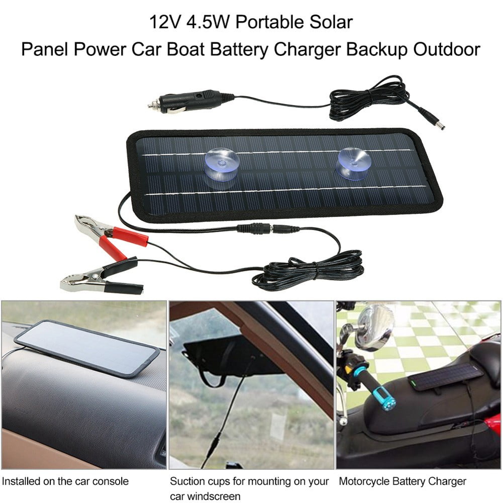BUYISI 20W 18V DC Output Solar Panel Charger Used For Cars/Camping/Outdoor With Cigarette-Lighter Plug/Battery Charging Crocodile Clip