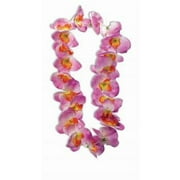 PURPLE/ORANGE SMALL FLOWER LEI 12 PACK