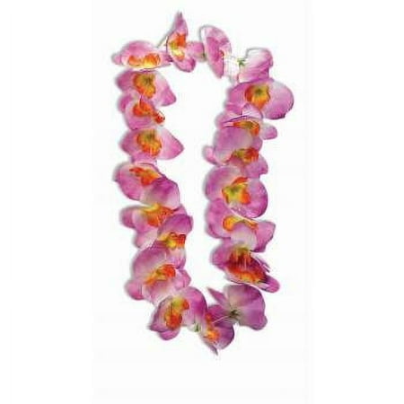 PURPLE/ORANGE SMALL FLOWER LEI 12 PACK